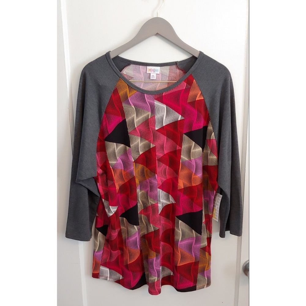 NWT - LuLaRoe 3XL Randy - Gray and Red - Plus Size